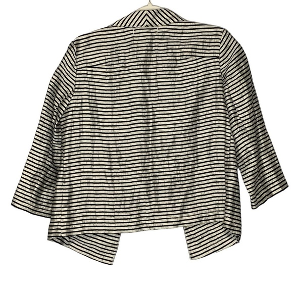 Loft natural and black stripe linen blend blazer jacket.‎ Size 4 - Picture 2 of 6